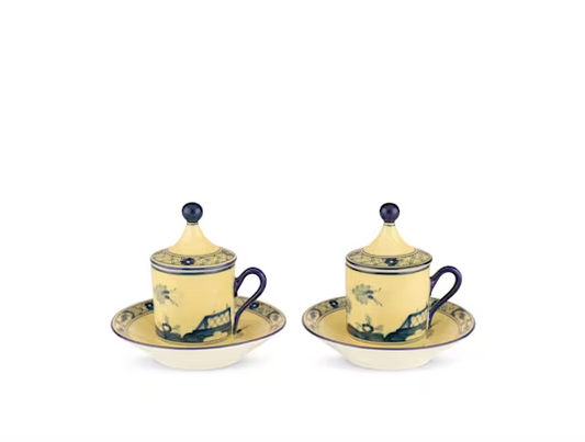 Tazas De café con plato Oriente Italiano