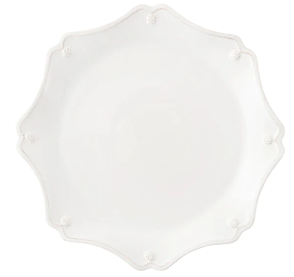 Berry & Thread Scallop Cargador/Platter - Blanqueado