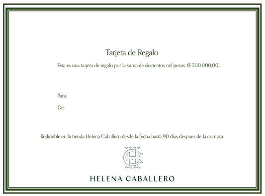 Tarjeta de regalo $200.000