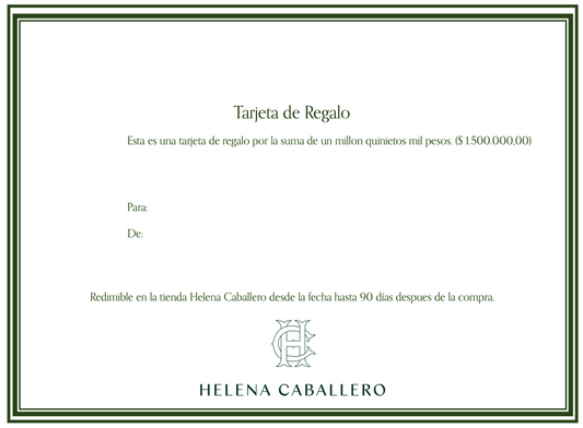 Tarjeta de regalo $1.500.000