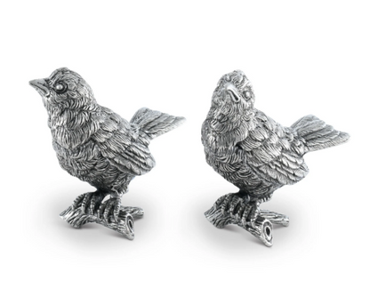 SALERO & PIMENTERO PÁJAROS EN PELTRE