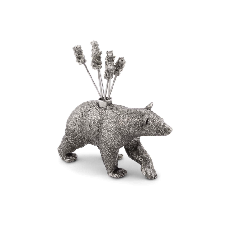PALILLOS PASABOCAS OSO NEGRO EN PELTRE
