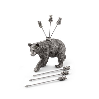 PALILLOS PASABOCAS OSO NEGRO EN PELTRE