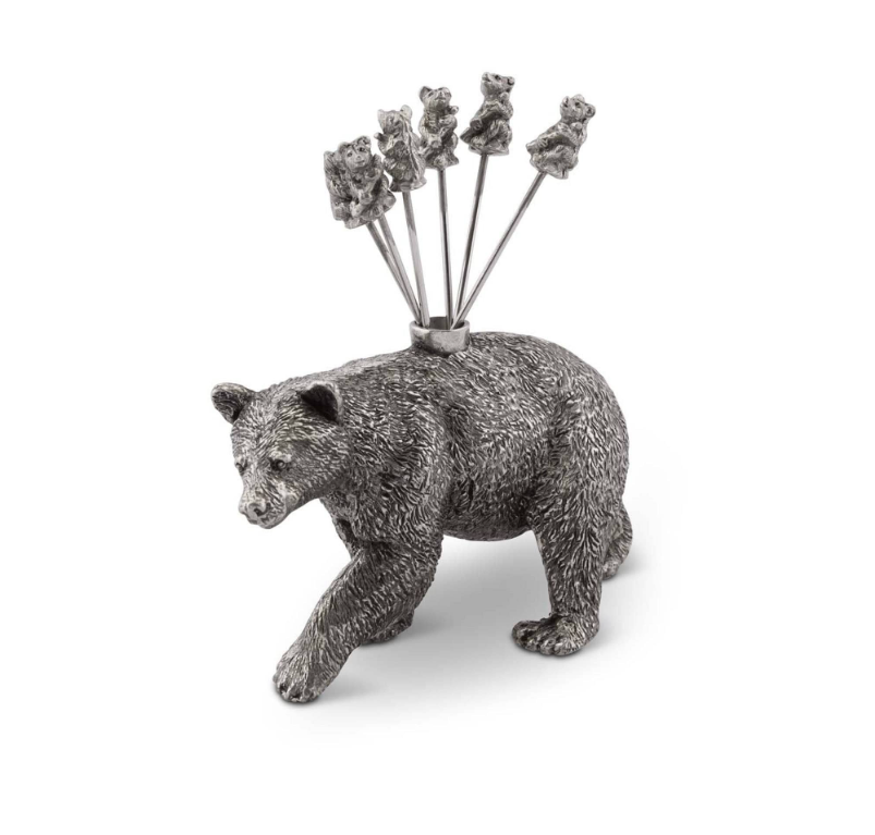 PALILLOS PASABOCAS OSO NEGRO EN PELTRE