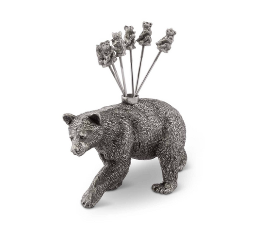 PALILLOS PASABOCAS OSO NEGRO EN PELTRE