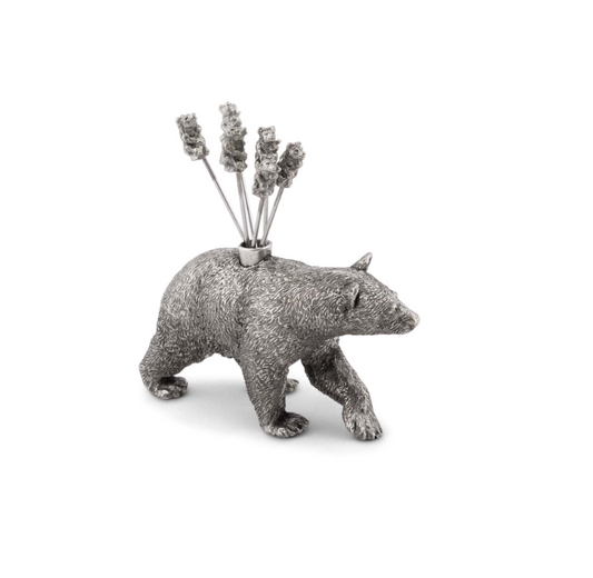 PALILLOS PASABOCAS OSO NEGRO EN PELTRE