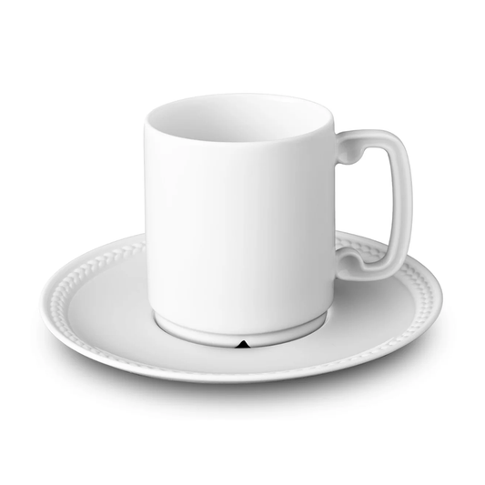 TAZA Y PLATO EXPRESO BLANCO SOIE TRESSEE