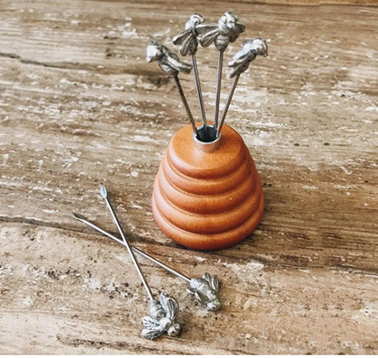 PALILLOS PASABOCAS COLMENA DE ABEJAS EN PELTRE