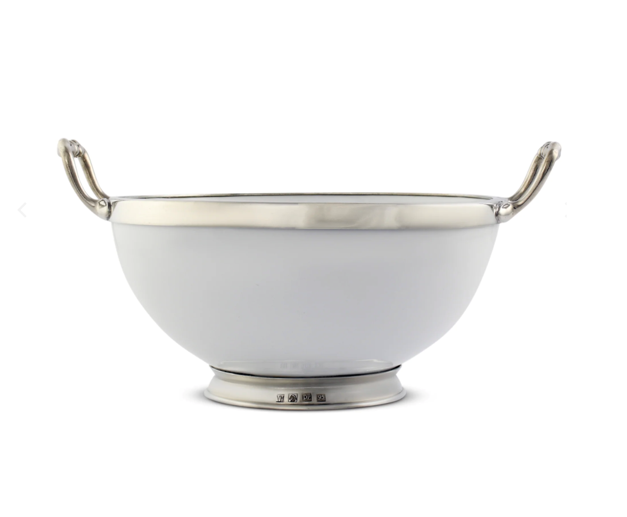 BOWL DE PORCELANA CON ASAS EN PELTRE