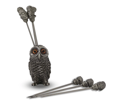 PALILLOS PASABOCAS BÚHO EN PELTRE