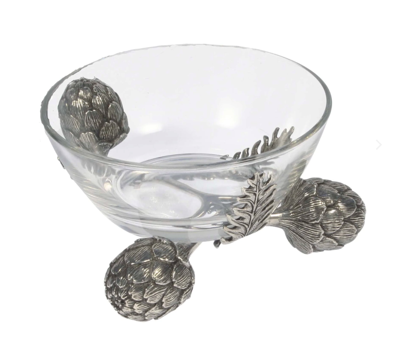 BOWL BASE DE ALCACHOFAS EN PELTRE