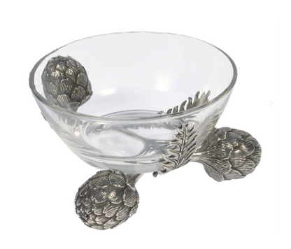 BOWL BASE DE ALCACHOFAS EN PELTRE