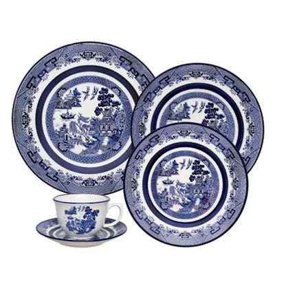 VAJILLA PORCELANA 30 PZAS 6 PTOS BLUE WILLOW