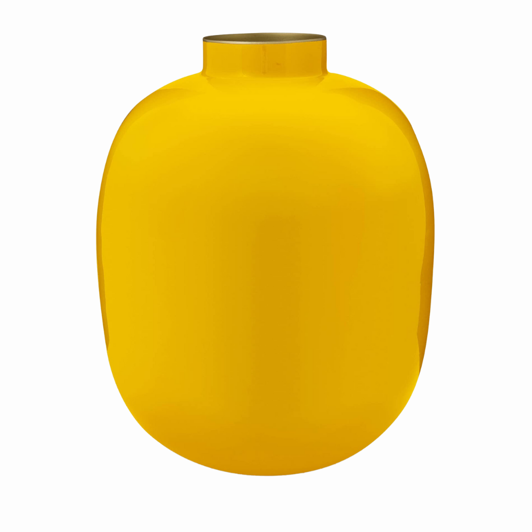 JARRON METALICO AMARILLO 32CM