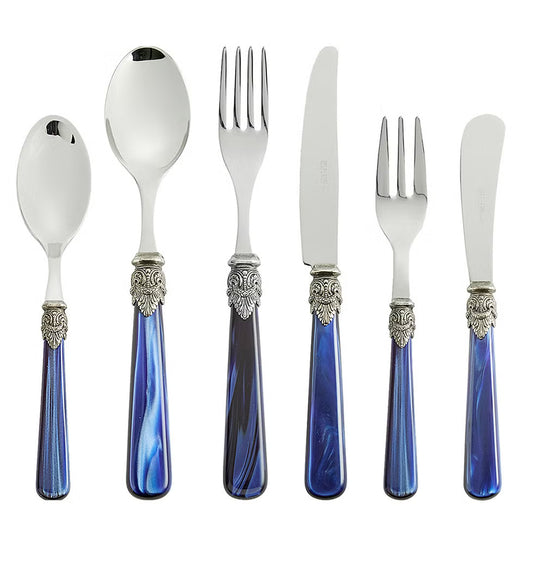 SET 6 PUESTOS CUBIERTOS AZUL