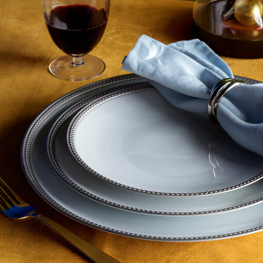 PLATO POSTRE PLATINO SOIE TRESSEE