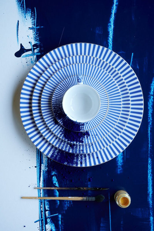 PLATO PRINCIPAL STRIPES AZUL RAYAS